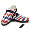 Star USA Patriotic Print Pattern Black Loafers-grizzshop