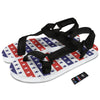 Star USA Patriotic Print Pattern Black Open Toe Sandals-grizzshop