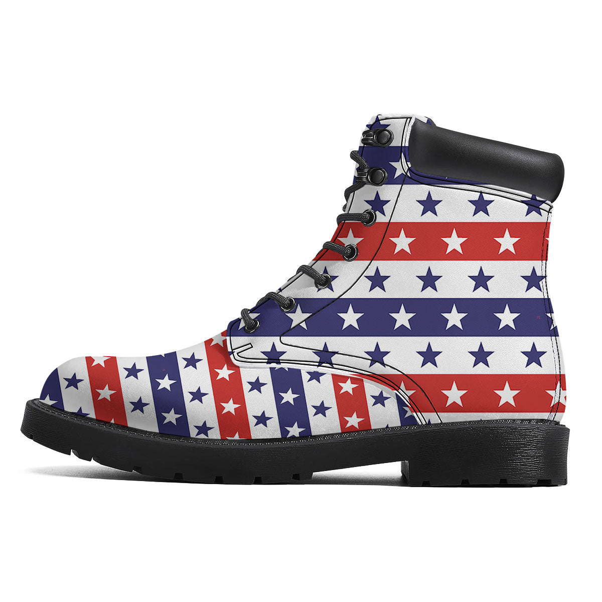 Star USA Patriotic Print Pattern Boots-grizzshop