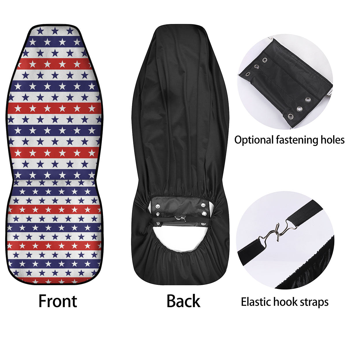 Star USA Patriotic Print Pattern Car Seat Covers-grizzshop