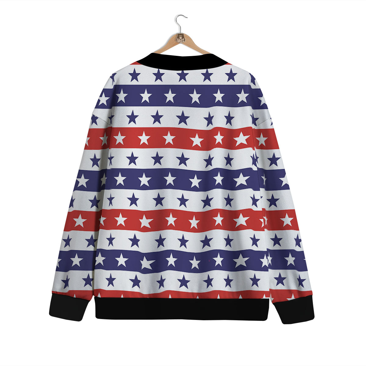 Star USA Patriotic Print Pattern Cardigan-grizzshop