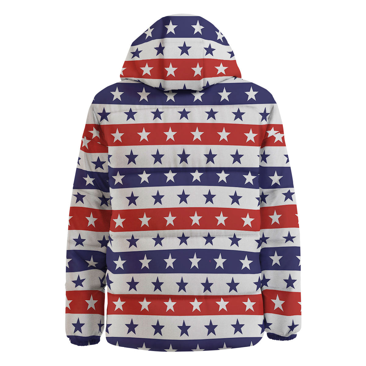 Star USA Patriotic Print Pattern Down Jacket-grizzshop