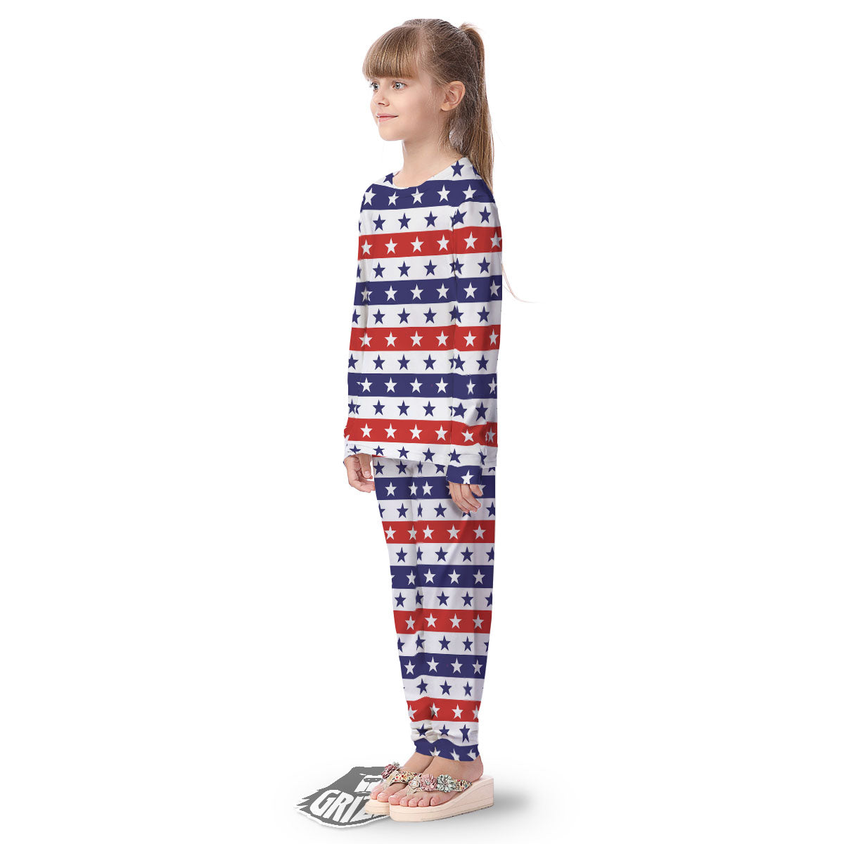 Star USA Patriotic Print Pattern Kid's Pajamas-grizzshop