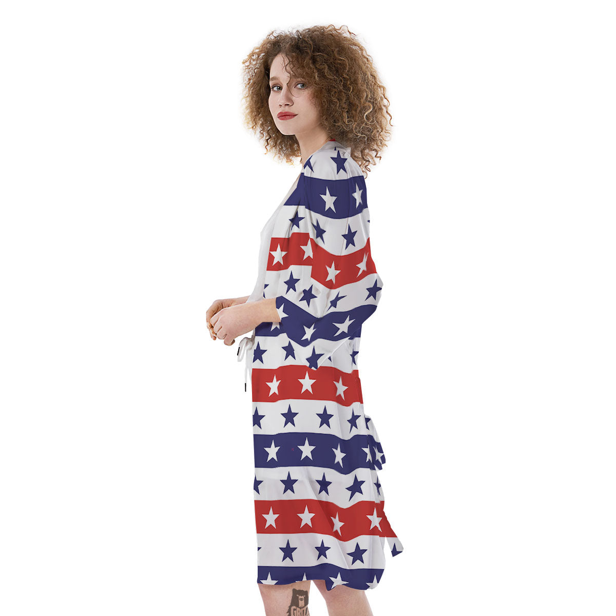 Star USA Patriotic Print Pattern Kimono-grizzshop