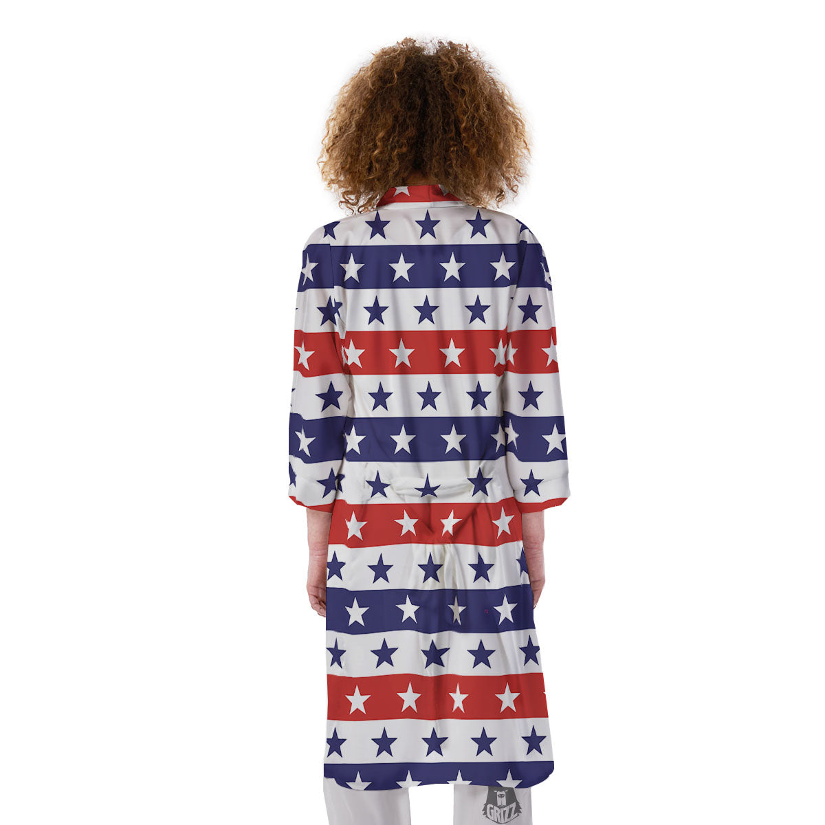 Star USA Patriotic Print Pattern Kimono-grizzshop