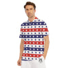 Star USA Patriotic Print Pattern Men's Golf Shirts-grizzshop