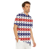 Star USA Patriotic Print Pattern Men's Golf Shirts-grizzshop