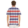 Star USA Patriotic Print Pattern Men's Golf Shirts-grizzshop