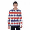 Star USA Patriotic Print Pattern Men's Long Sleeve Shirts-grizzshop