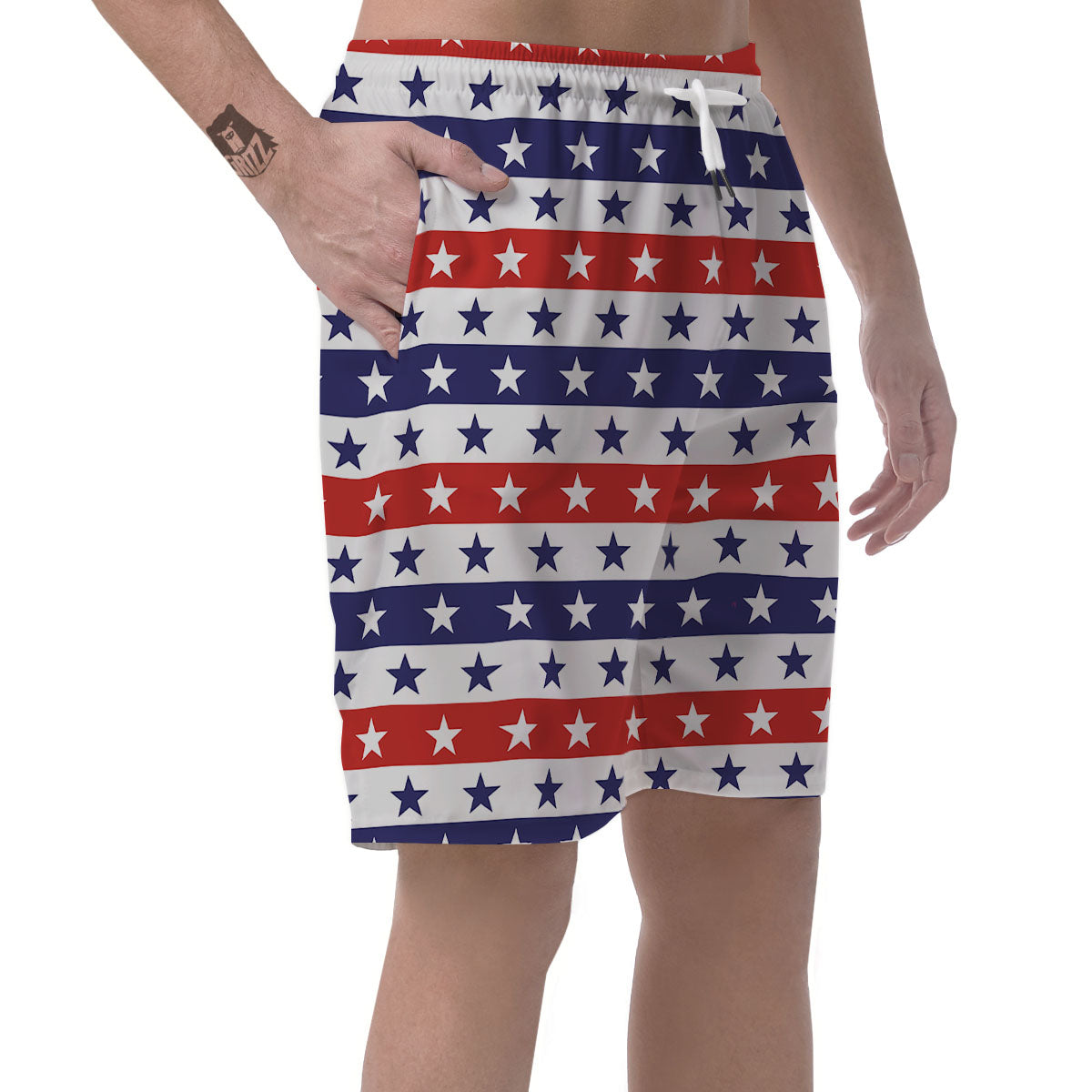 Star USA Patriotic Print Pattern Men's Shorts-grizzshop