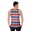 Star USA Patriotic Print Pattern Men's Tank Top-grizzshop