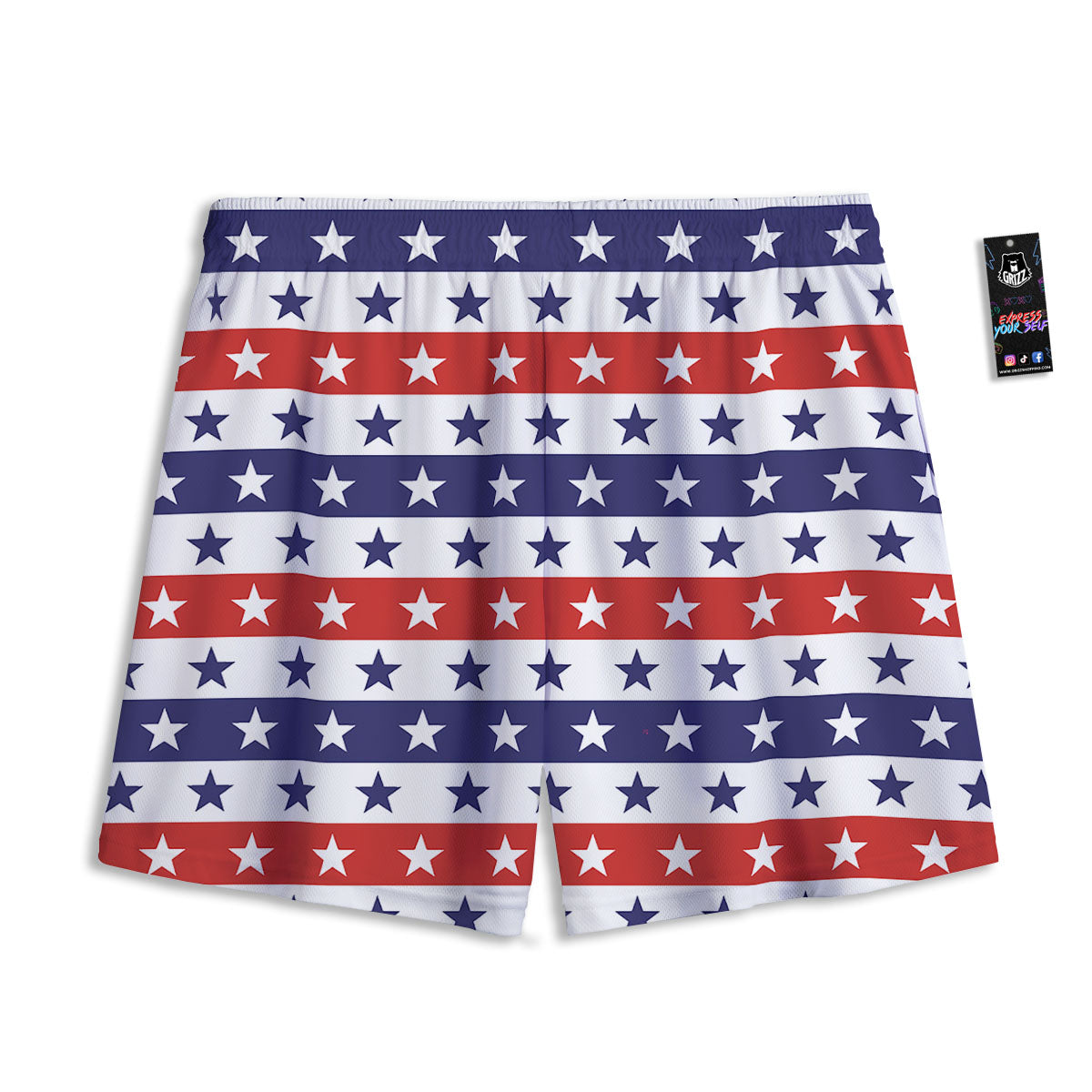Star USA Patriotic Print Pattern Mesh Shorts