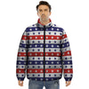 Star USA Patriotic Print Pattern Puffer Jacket-grizzshop