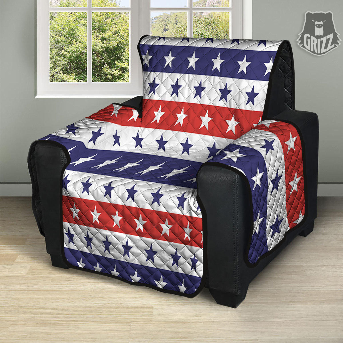 Star USA Patriotic Print Pattern Recliner Protector-grizzshop