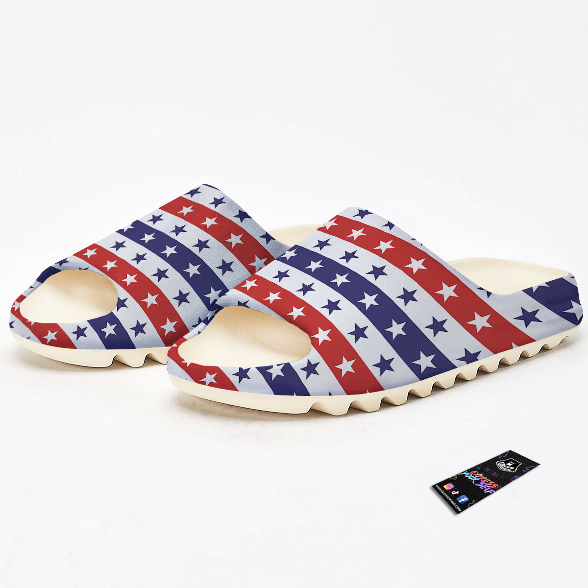 Star USA Patriotic Print Pattern Sandals-grizzshop