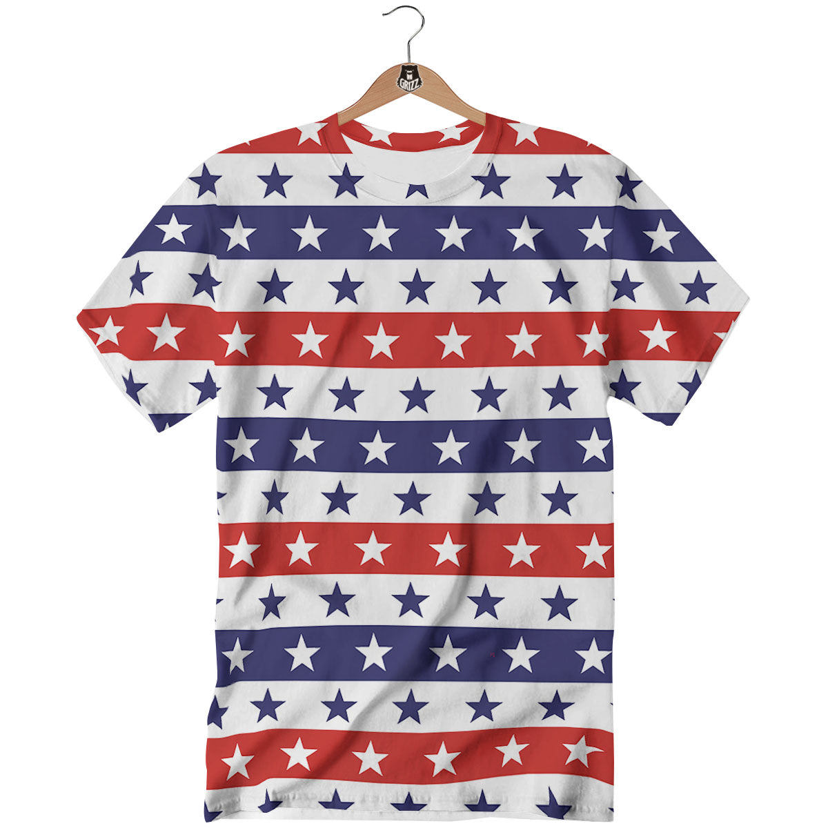 Star USA Patriotic Print Pattern T-Shirt-grizzshop