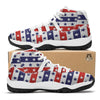 Star USA Patriotic Print Pattern White Bball Shoes-grizzshop