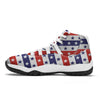 Star USA Patriotic Print Pattern White Bball Shoes-grizzshop