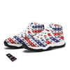 Star USA Patriotic Print Pattern White Bball Shoes-grizzshop