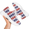 Star USA Patriotic Print Pattern White Chunky Shoes-grizzshop