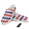 Star USA Patriotic Print Pattern White Loafers-grizzshop