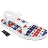 Star USA Patriotic Print Pattern White Open Toe Sandals-grizzshop