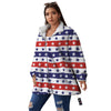 Star USA Patriotic Print Pattern Women's Sherpa Jacket-grizzshop