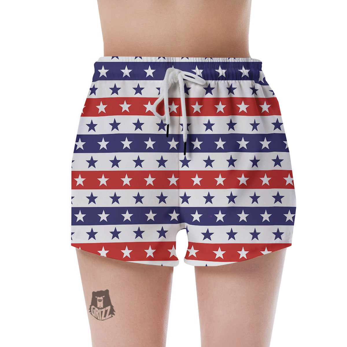 Star USA Patriotic Print Pattern Women's Shorts-grizzshop