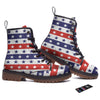 Star USA Patriotic Print Pattern Work Boots-grizzshop