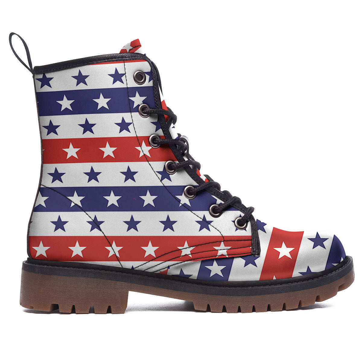 Star USA Patriotic Print Pattern Work Boots-grizzshop