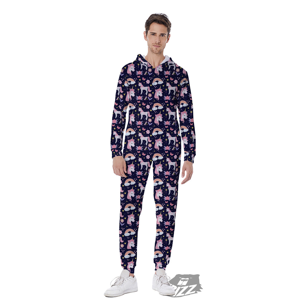 Star Unicorn Cute Night Print Pattern Men's Jumpsuit-grizzshop