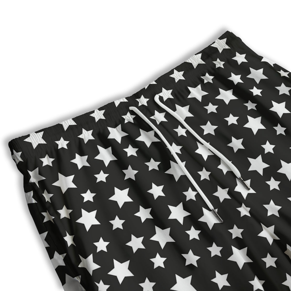 Star White And Black Print Pattern Men's Athletic Shorts