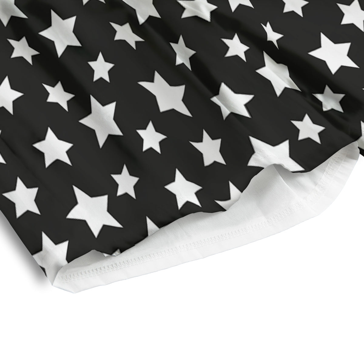 Star White And Black Print Pattern Men's Athletic Shorts