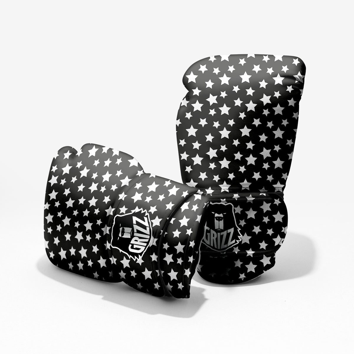 Star White And Black Print Pattern Pro Boxing Glove