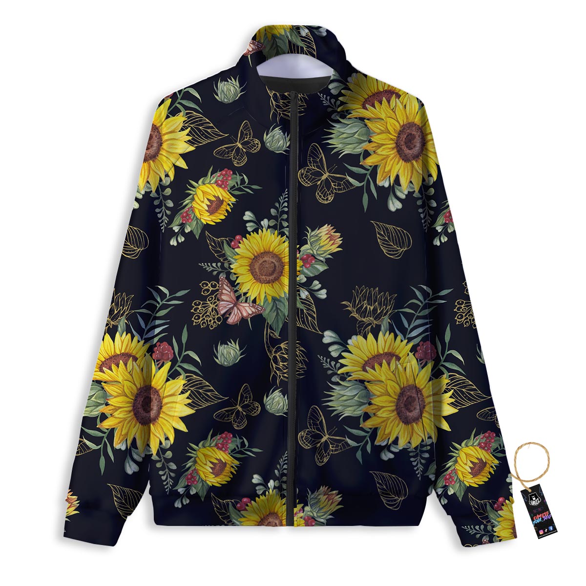 Star White And Red Print Pattern Track Jacket-grizzshop