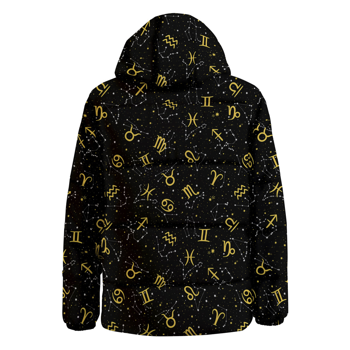 Star Zodiac Signs Print Pattern Down Jacket-grizzshop