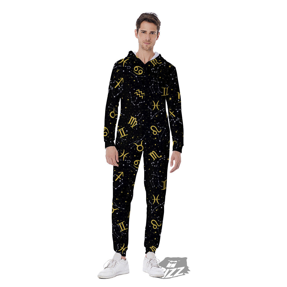 Star Zodiac Signs Print Pattern Men's Jumpsuit-grizzshop