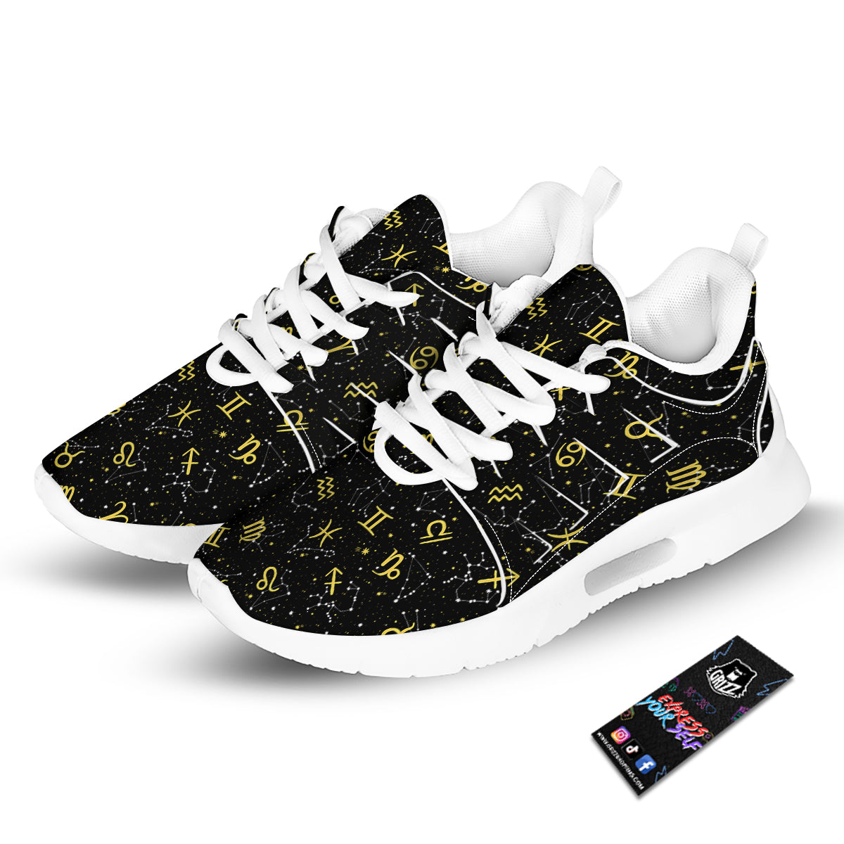 Star Zodiac Signs Print Pattern Tennis Shoes-grizzshop