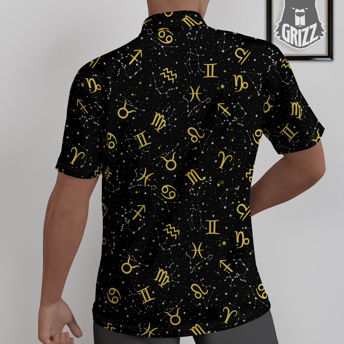 Star Zodiac Signs Print Pattern Untucked Shirts-grizzshop