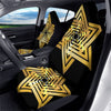 Star of David Gold And Black Print Car Seat Covers-grizzshop