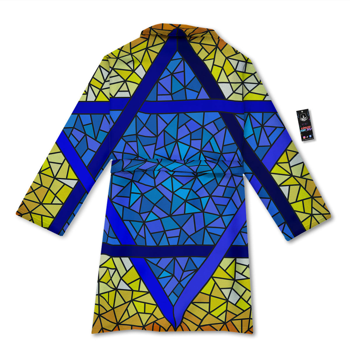 Star of David Stained Glass Print Bathrobe-grizzshop