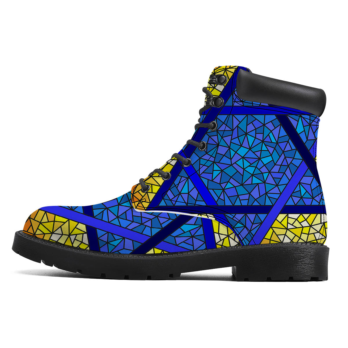 Star of David Stained Glass Print Boots-grizzshop