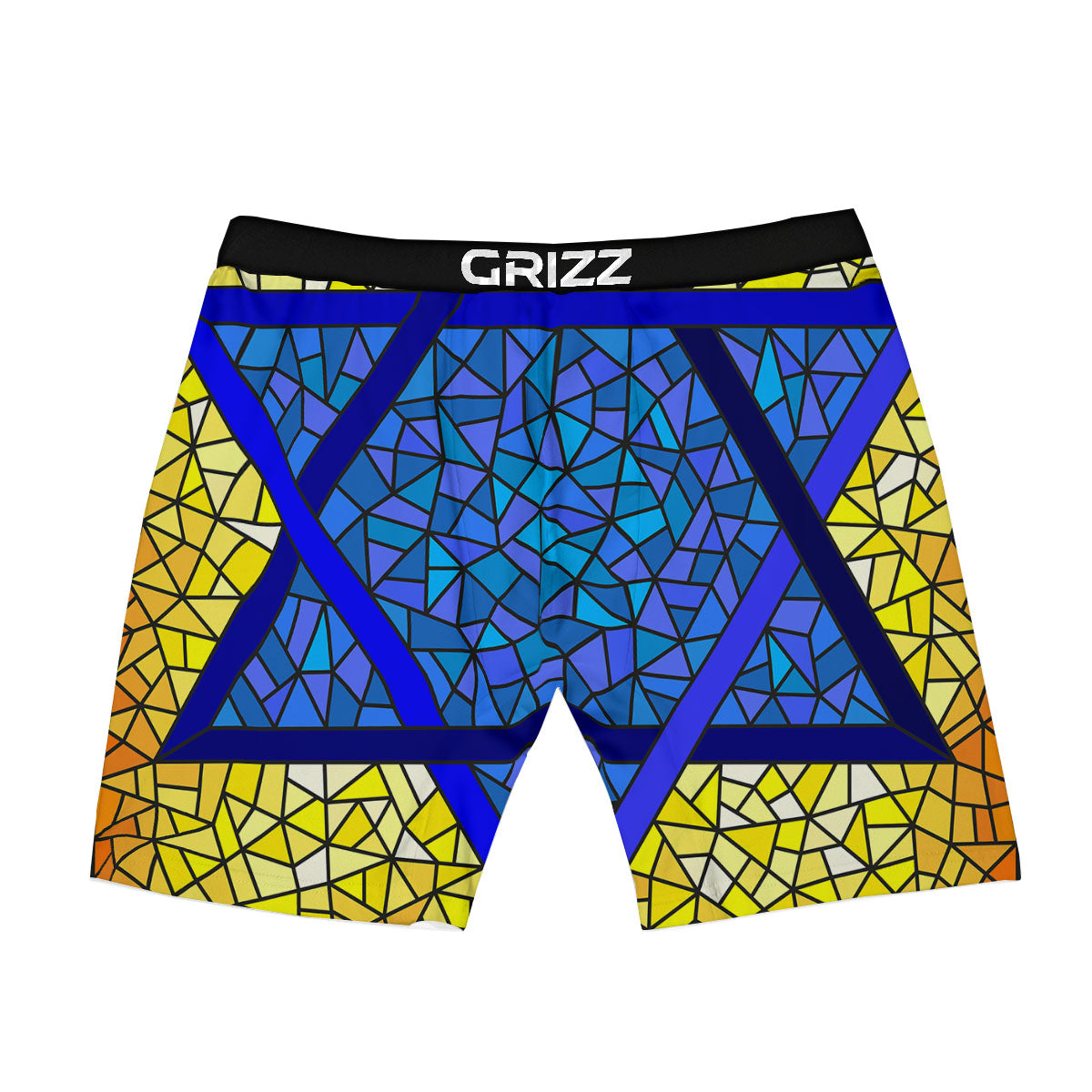 Star of David Stained Glass Print Boxer Briefs-grizzshop