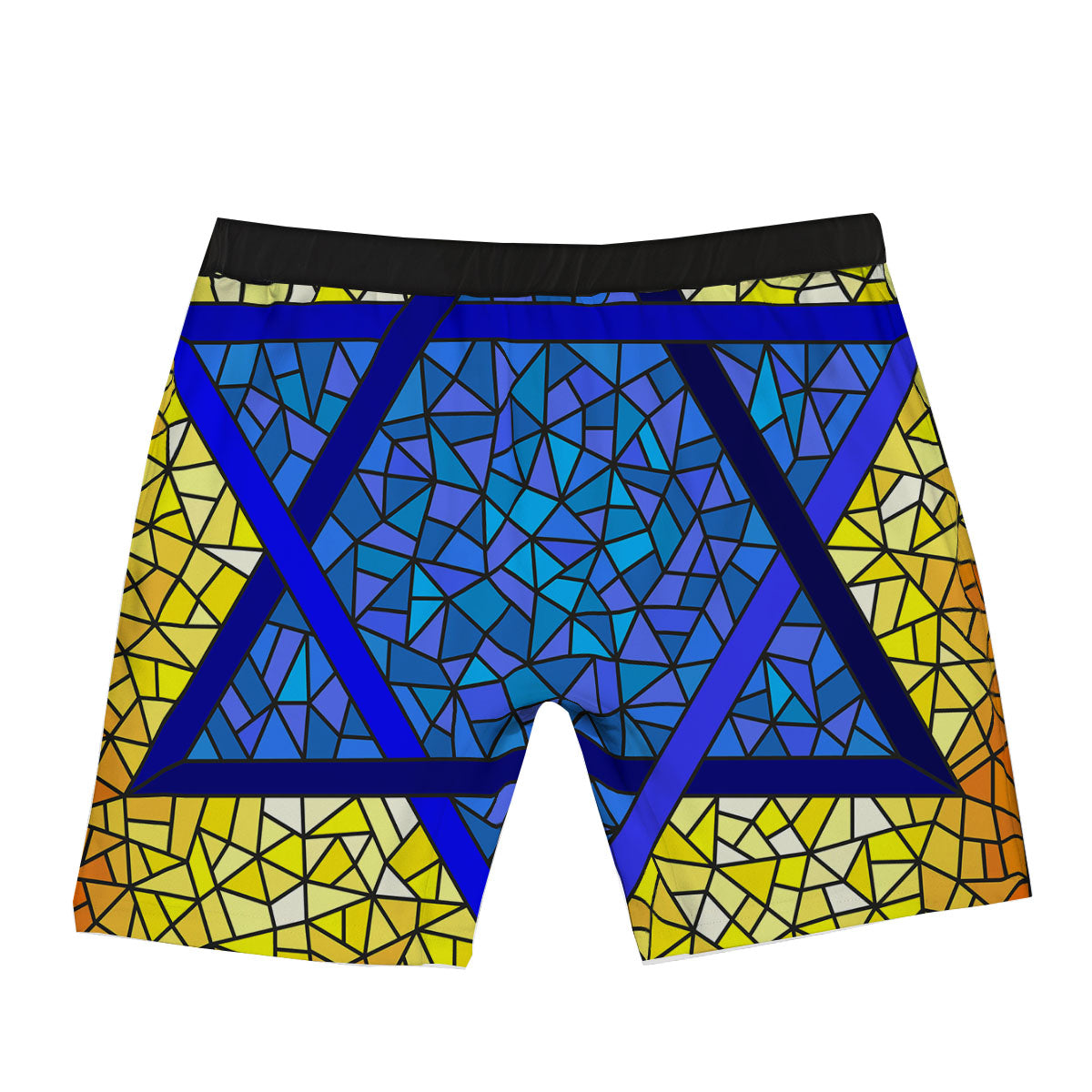 Star of David Stained Glass Print Boxer Briefs-grizzshop