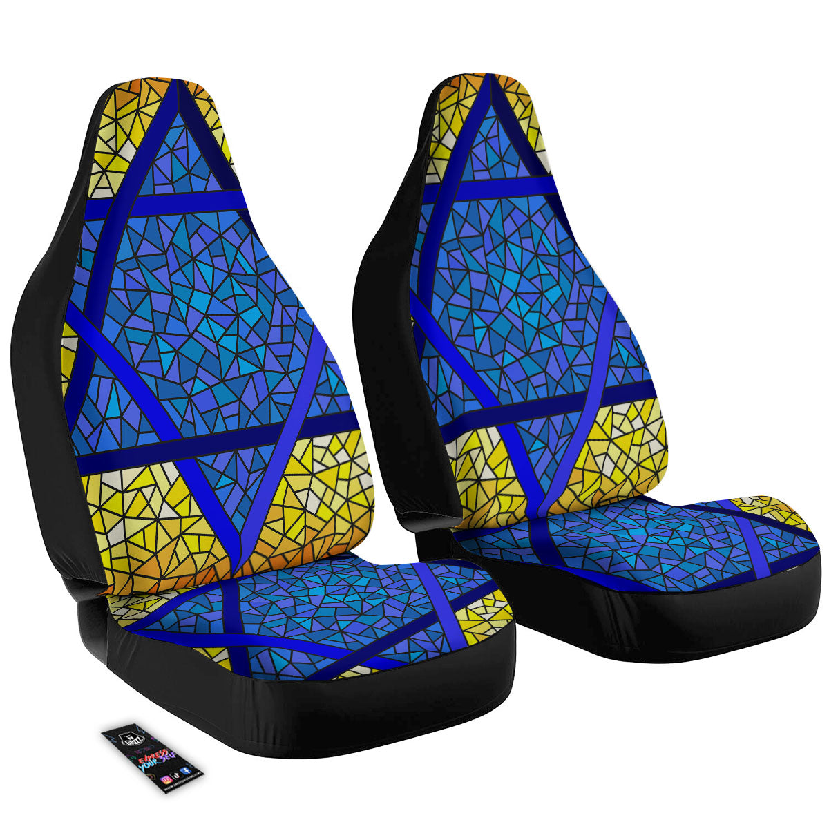 Star of David Stained Glass Print Car Seat Covers-grizzshop