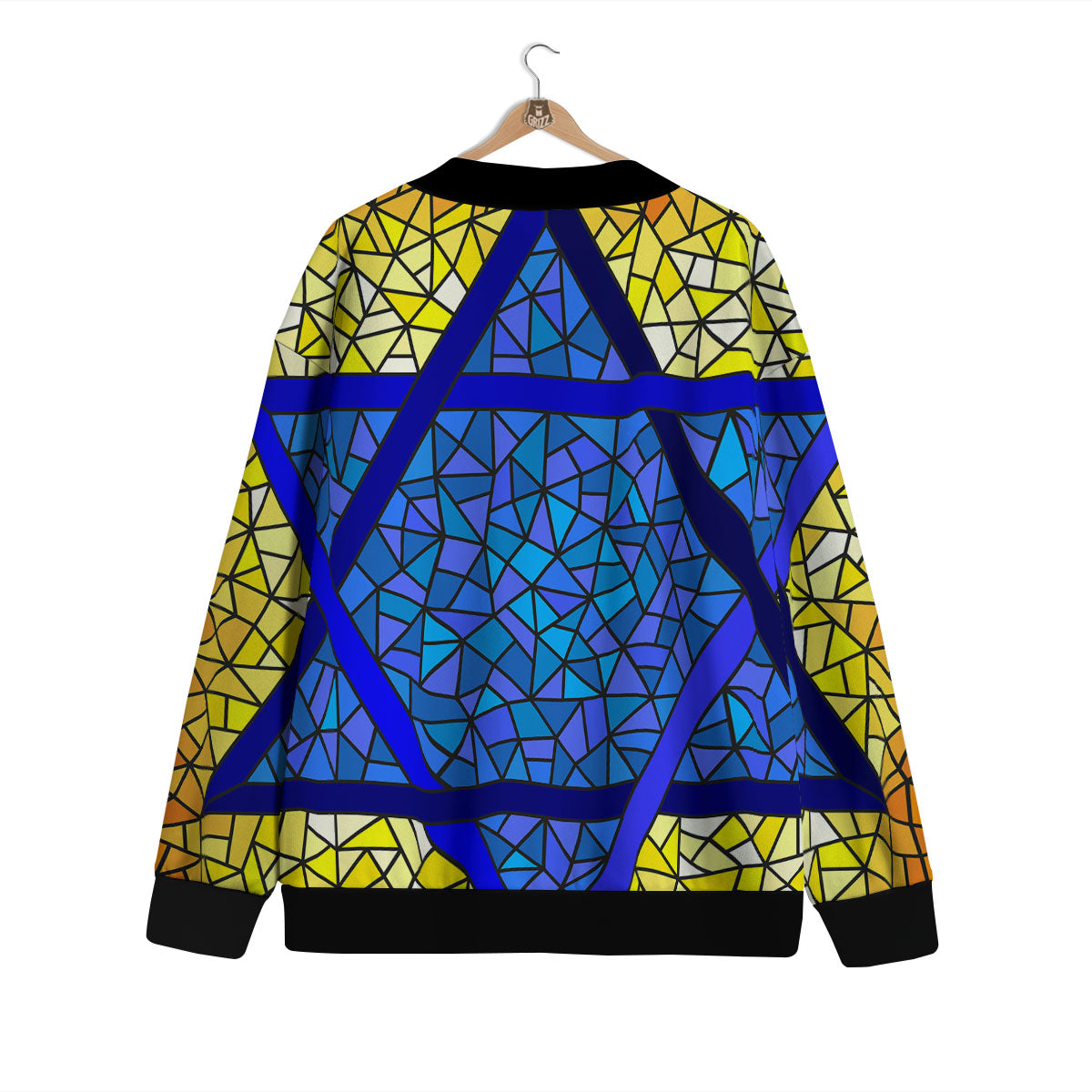 Star of David Stained Glass Print Cardigan-grizzshop