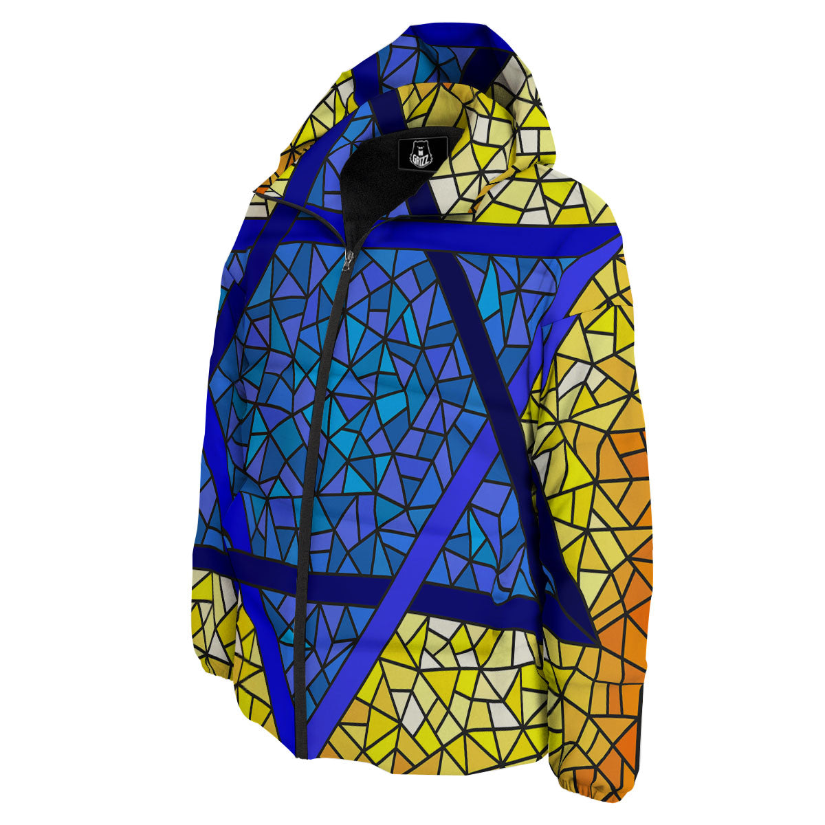 Star of David Stained Glass Print Down Jacket-grizzshop