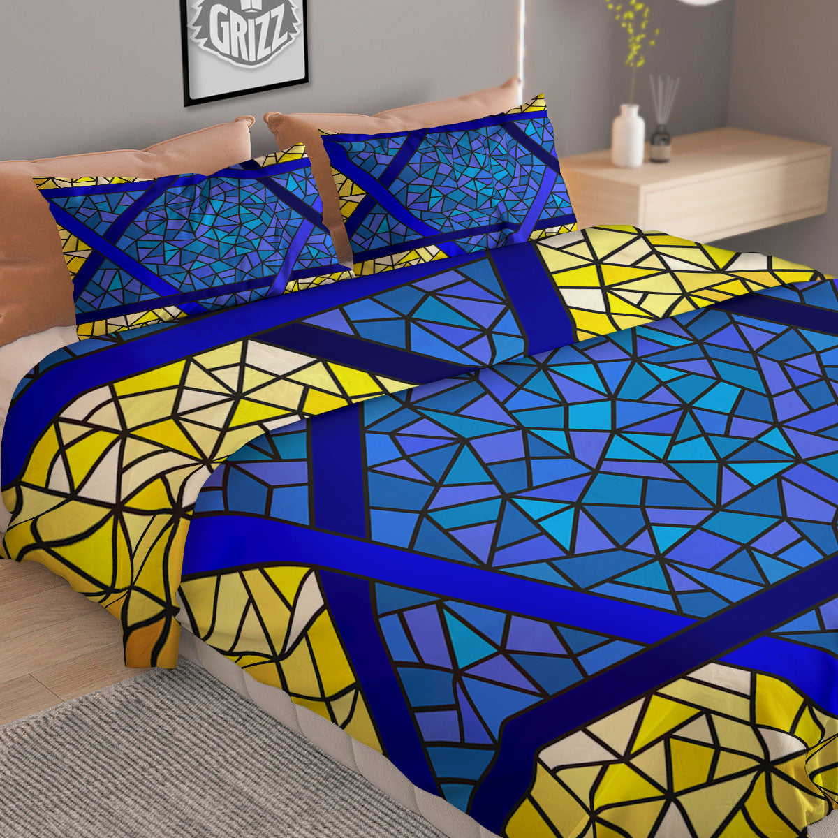 Sun Vintage Print Pattern Duvet Cover Bedding Set