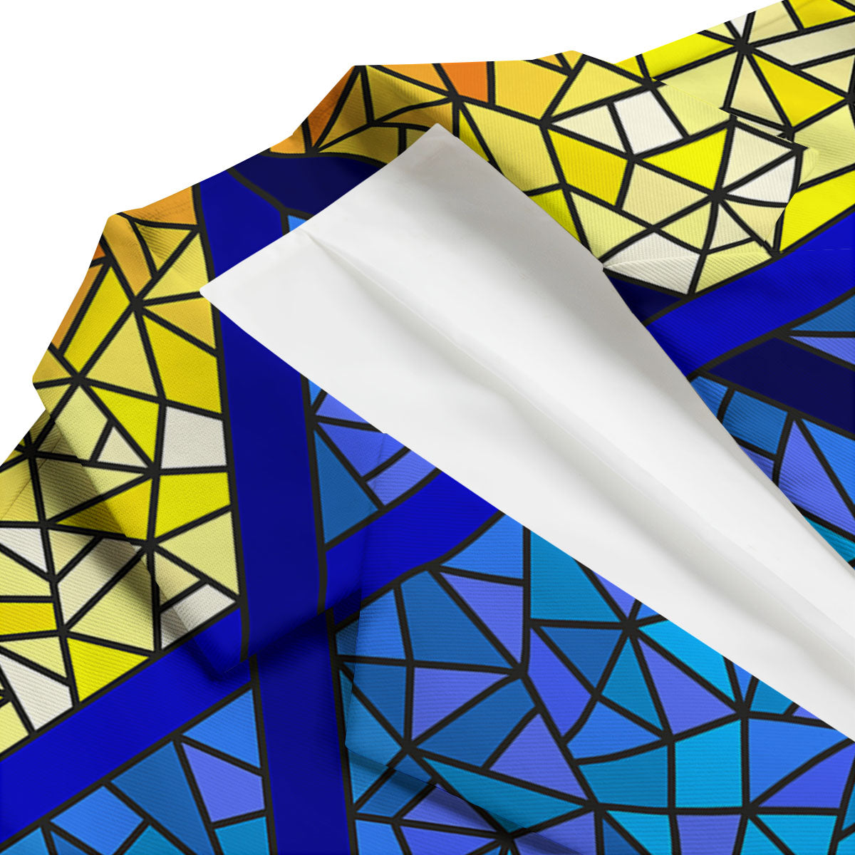 Star of David Stained Glass Print Men's Blazer-grizzshop