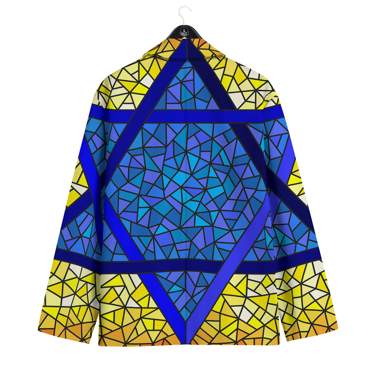 Star of David Stained Glass Print Men's Sport Coat-grizzshop